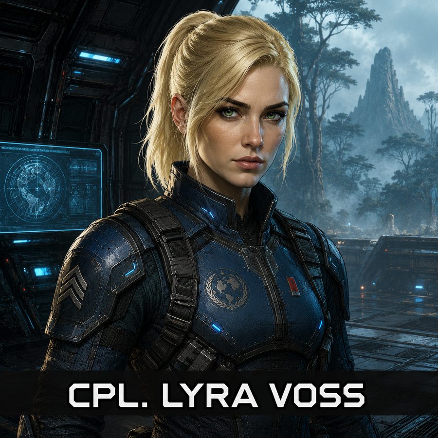 Corporal Lyra Voss, character portrait